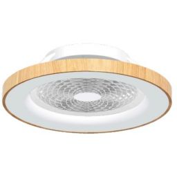 Mantra Tibet plafon 1x70W LED z wentylatorem biały/drewno 7126