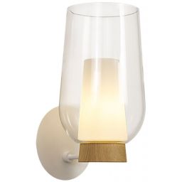 Mantra Nora kinkiet 1x20 W biały-przezroczysty-drewno 8280