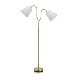 Markslöjd Modena lampa stojąca 2x60W mosiądz/biały 105274