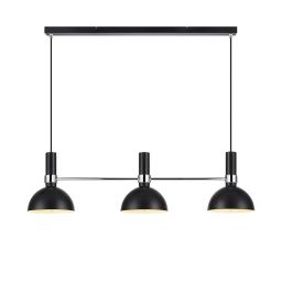 Markslöjd Larry lampa wisząca 3x60W czarny/chrom 106855