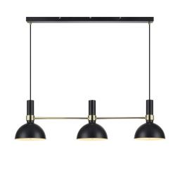 Markslöjd Larry lampa wisząca 3x60W czarny/złoty szczotkowany 106971
