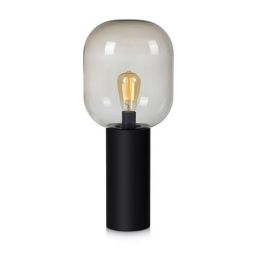 Markslöjd Brooklyn lampa stołowa 1x60W czarny/przydymiony 107479