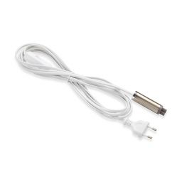 Markslöjd Expand kabel zasilający 350 cm z przełącznikiem biały/stal 107522