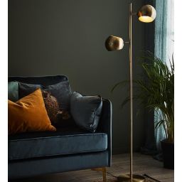 Markslöjd Edgar lampa stojąca 2x40 W mosiądz 107742