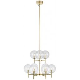 Markslöjd Crown lampa wisząca 9x20W złoty szczotkowany/przezroczysty 107920