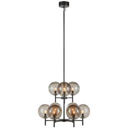 Markslöjd Crown lampa wisząca 9x20W czarny/przydymiony 107921