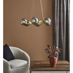 Markslöjd Circle lampa wisząca 6x20W złoty/przydymiony 108050