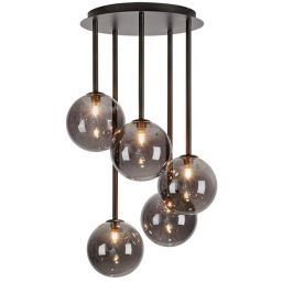 Markslöjd Universe lampa wisząca 5x20W czarny/szkło przydymione 108111