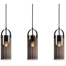 Markslöjd Glory lampa wisząca 3x15W przydymiona/czarna 108219