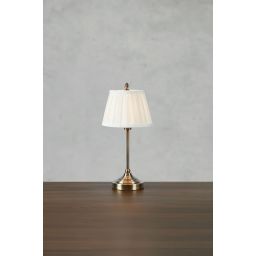Markslöjd Oxford lampa stołowa 1x40 W biała-mosiądz 108973