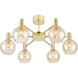 Markslöjd Ambra lampa podsufitowa 6x40 W mosiądz-bursztynowa 109152