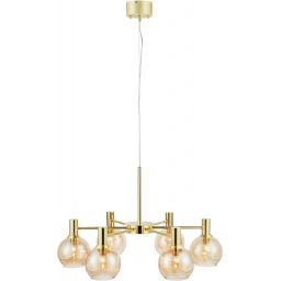 Markslöjd Ambra lampa wisząca 6x40 W mosiądz-bursztynowa 109153