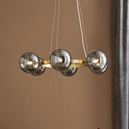 Markslöjd Circle lampa wisząca 6x20W złoty/przydymiony 108050