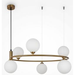Maytoni Ring lampa wisząca 6x25 W mosiądz MOD013PL-06BS1