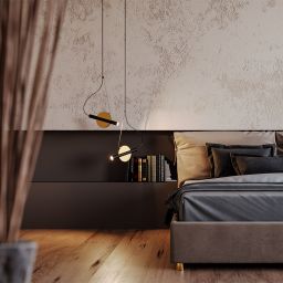 Maytoni Enigma lampa wisząca 1x5 W czarna-złota MOD150PL-L5BS3K