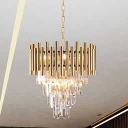 Milagro Madison lampa wisząca 9x40W złota/kryształ ML5992