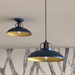 Milagro Felix lampa wisząca 1x60W granatowy/złoty mat MLP7714