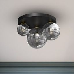 Milagro Reflex lampa podsufitowa 2x40W+1x60W czarny/złoty MLP8417