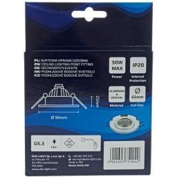 Milagro lampa do zabudowy 1x50W srebrna EKOS204