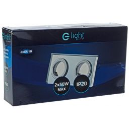 Milagro lampa do zabudowy 2x50W srebrna EKOS919