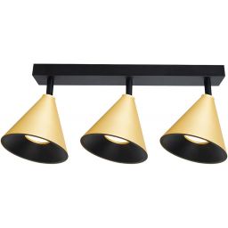 Milagro Cone lampa podsufitowa 3x10 W czarna-złota ML1122