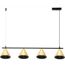 Milagro Cone lampa wisząca 4x10 W czarna-złota ML1125