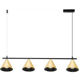 Milagro Cone lampa wisząca 4x10 W czarna-złota ML1125