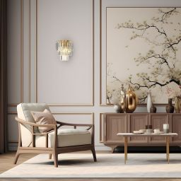 Milagro Milano kinkiet 2x11 W złoty-kryształowy ML1495