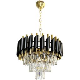 Milagro Cristal lampa wisząca 1x40 W czarna-złota ML1634