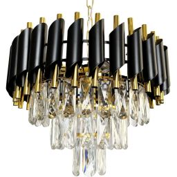Milagro Cristal lampa wisząca 1x40 W czarna-złota ML1634