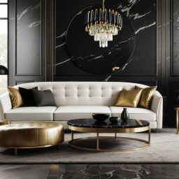 Milagro Cristal lampa wisząca 1x40 W czarna-złota ML1634