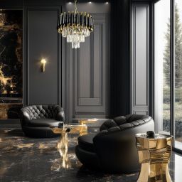 Milagro Cristal lampa wisząca 1x40 W czarna-złota ML1634