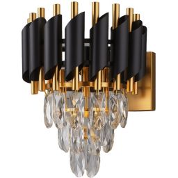 Milagro Cristal kinkiet 2x10 W czarny/złoty ML2412