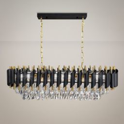 Milagro Cristal lampa wisząca 10x10 W czarna/złota ML2518