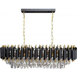 Milagro Cristal lampa wisząca 10x10 W czarna/złota ML2518