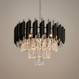 Milagro Cristal lampa wisząca 5x10 W czarna/chrom ML2519