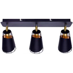 Milagro Rick lampa podsufitowa 3x40W czarno/złota ML5567
