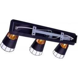 Milagro Rick lampa podsufitowa 3x40W czarno/złota ML5567