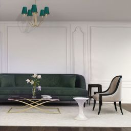 Milagro Victoria lampa podsufitowa 5x60W mosiądz/zieleń butelkowa MLP4908