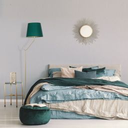 Milagro Victoria lampa stojąca 1x60W mosiądz/zieleń butelkowa MLP4910