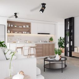 Milagro Vidar Black lampa podsufitowa 1x8W czarno/drewniana MLP5400