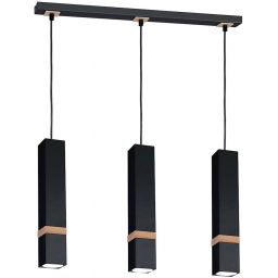 Milagro Vidar Black lampa wisząca 3x8W czarno/drewniana MLP5404