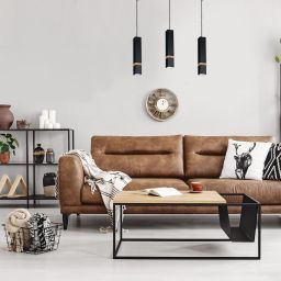 Milagro Vidar Black lampa wisząca 3x8W czarno/drewniana MLP5404