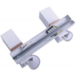 Milagro Vidar White lampa podsufitowa 2x8W biało/drewniana MLP5406