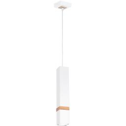 Milagro Vidar White lampa wisząca 1x8W biało/drewniana MLP5408
