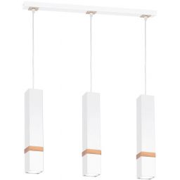 Milagro Vidar White lampa wisząca 3x8W biało/drewniana MLP5409
