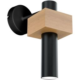 Milagro West Black kinkiet 1x8W czarno/drewniany MLP5508