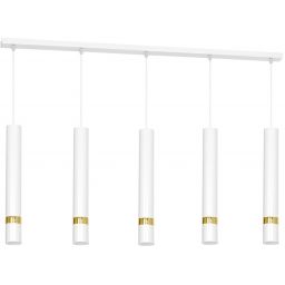 Milagro Joker lampa wisząca 5x8W biało/złota MLP6122