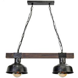 Milagro Faro lampa wisząca 2x60W czarno/drewniana MLP6242