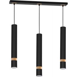 Milagro Joker lampa wisząca 3x8W czarno/drewniana MLP6306